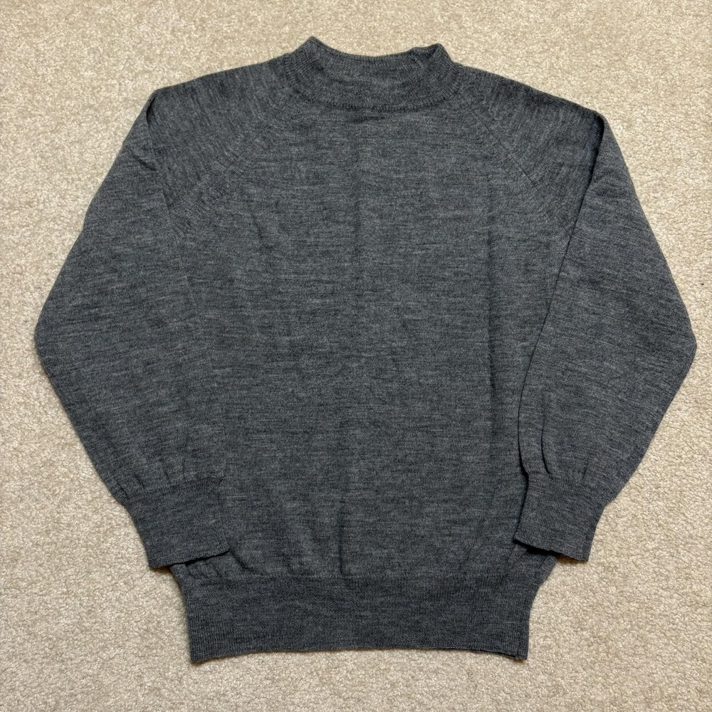 Vtg 50s Pendleton Sweater Womens XS Gray Wool Mock Neck Tight Knit USA Pullover